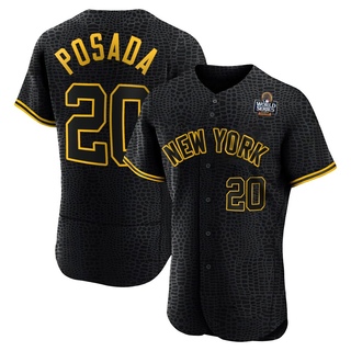 Authentic Jorge Posada Men's New York Yankees Snake Skin City 2024 World Series Jersey - Black
