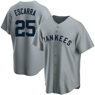 Replica J.C. Escarra Men's New York Yankees Road Cooperstown Collection Jersey - Gray