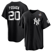 Replica Jorge Posada Men's New York Yankees 2024 World Series Jersey - Black/White