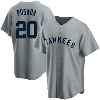 Replica Jorge Posada Youth New York Yankees Road Cooperstown Collection Jersey - Gray
